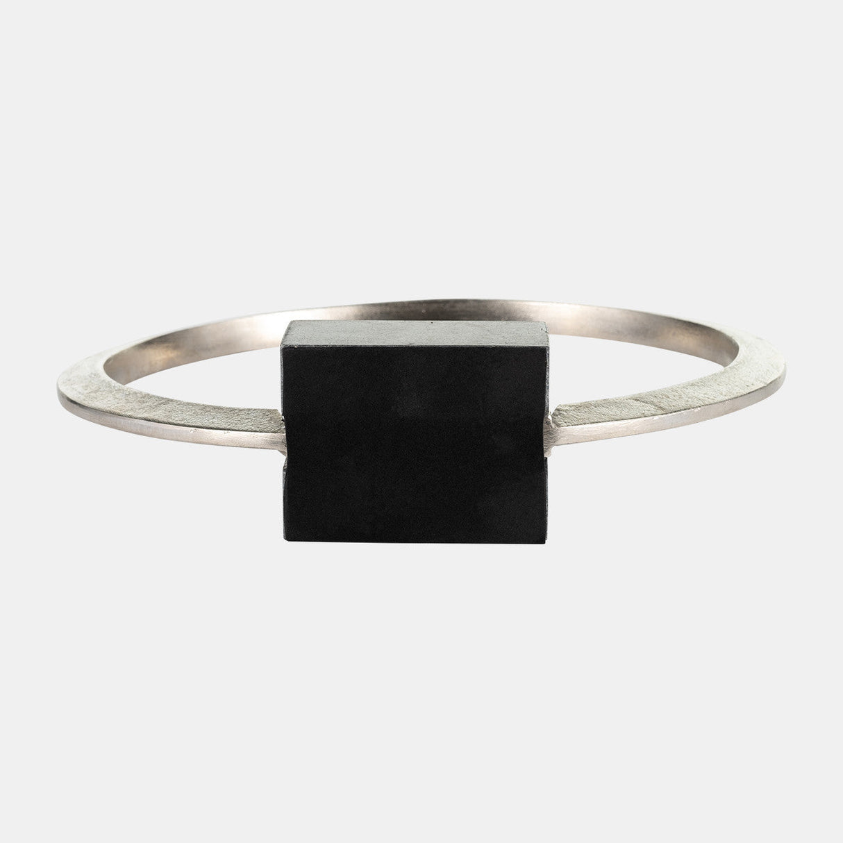 Metal,12",standing Ring W/base ,nickel/black