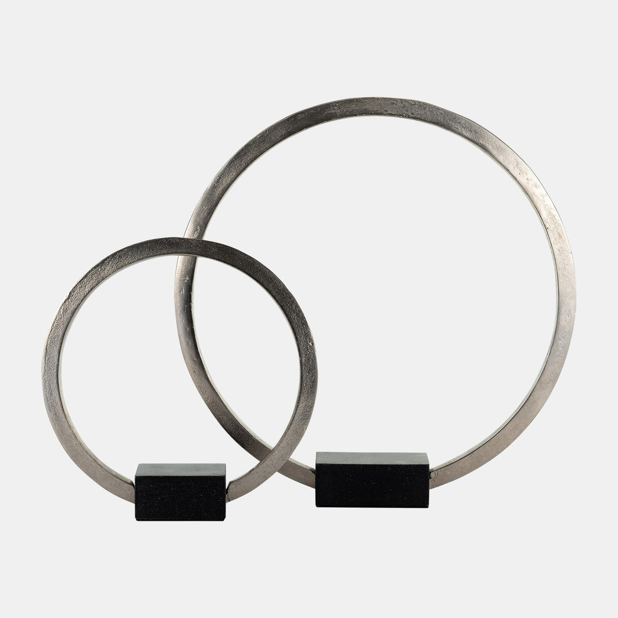 Metal,12",standing Ring W/base ,nickel/black