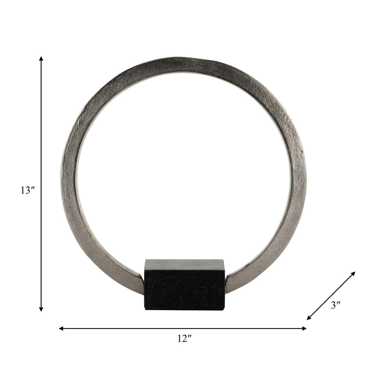 Metal,12",standing Ring W/base ,nickel/black