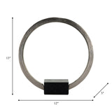 Metal,12",standing Ring W/base ,nickel/black