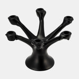 Metal,13"d,hands Holding Taper Candelabra,black