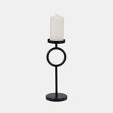 Metal, 13"h Ring Candle Holder, Black