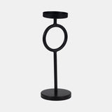 Metal, 13"h Ring Candle Holder, Black