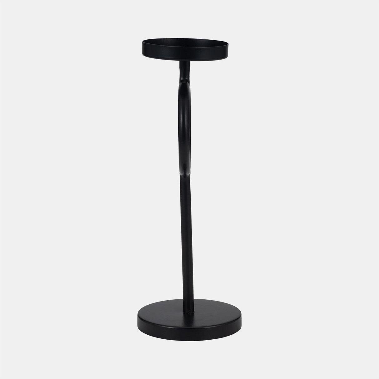 Metal, 13"h Ring Candle Holder, Black