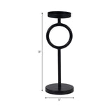 Metal, 13"h Ring Candle Holder, Black