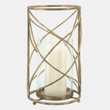 Metal 13" Hurricane Candle Holder,gold