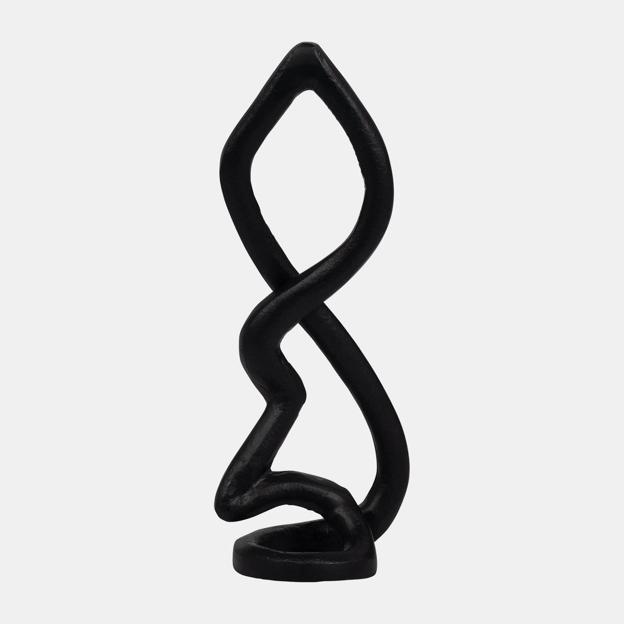 Metal, 13" Swirled Sculpture, Black