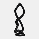 Metal, 13" Swirled Sculpture, Black