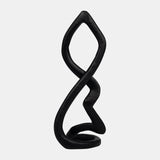 Metal, 13" Swirled Sculpture, Black