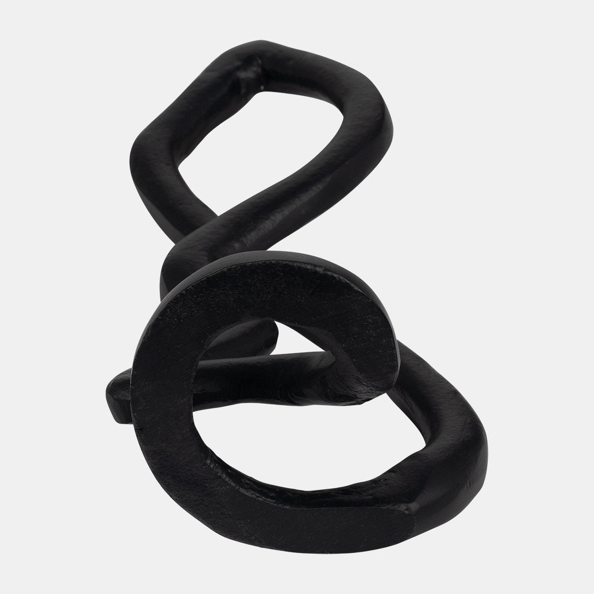 Metal, 13" Swirled Sculpture, Black