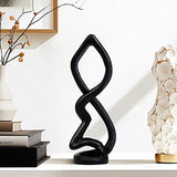 Metal, 13" Swirled Sculpture, Black