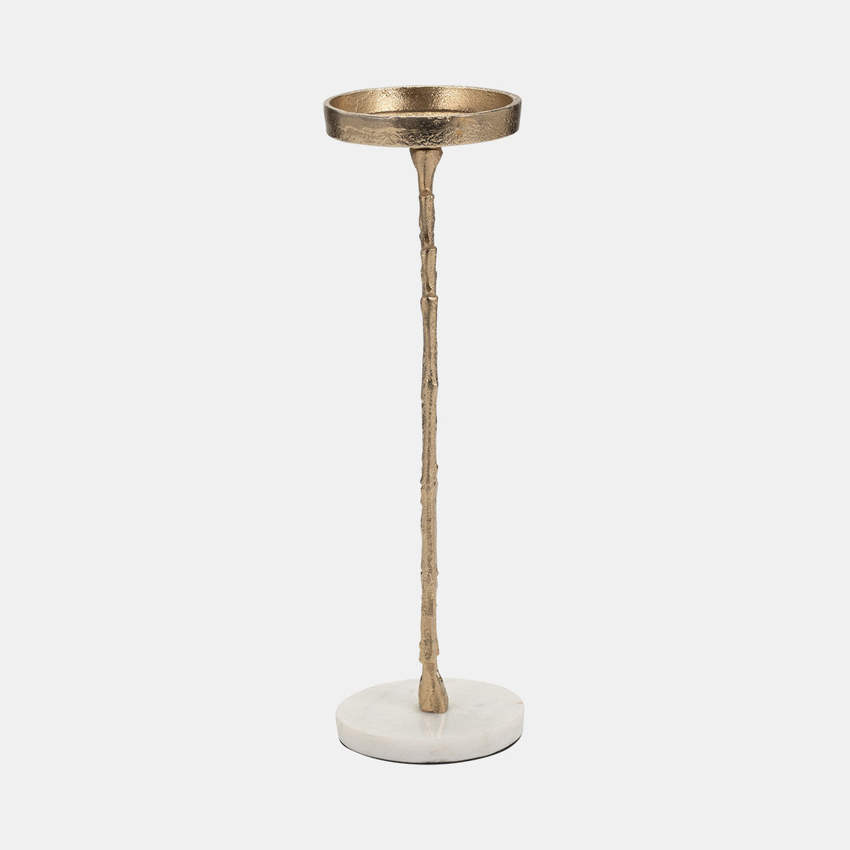 Metal, 14" Contemporary Candle Holder, Gold