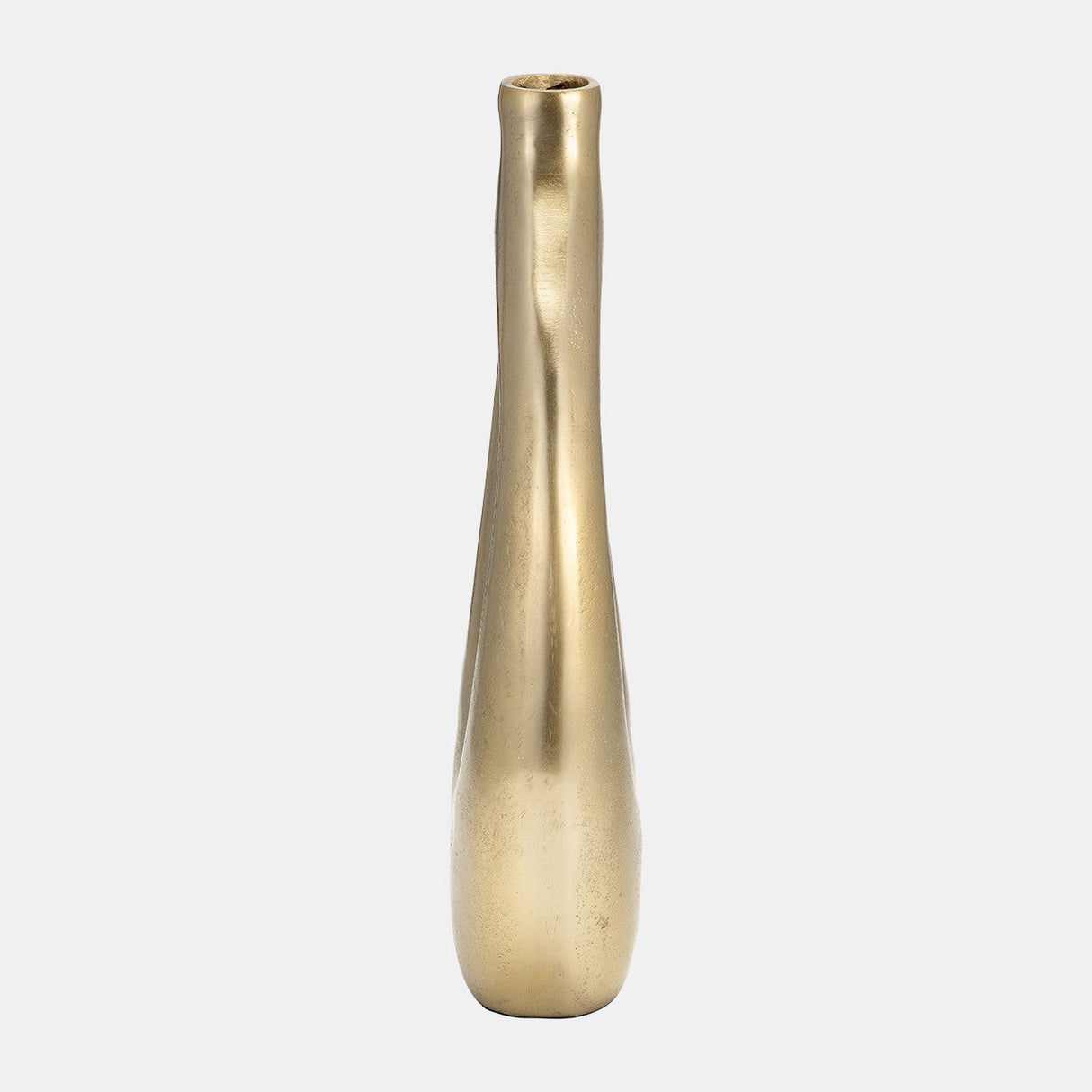 Metal 14" Open Cut Vase, Gold