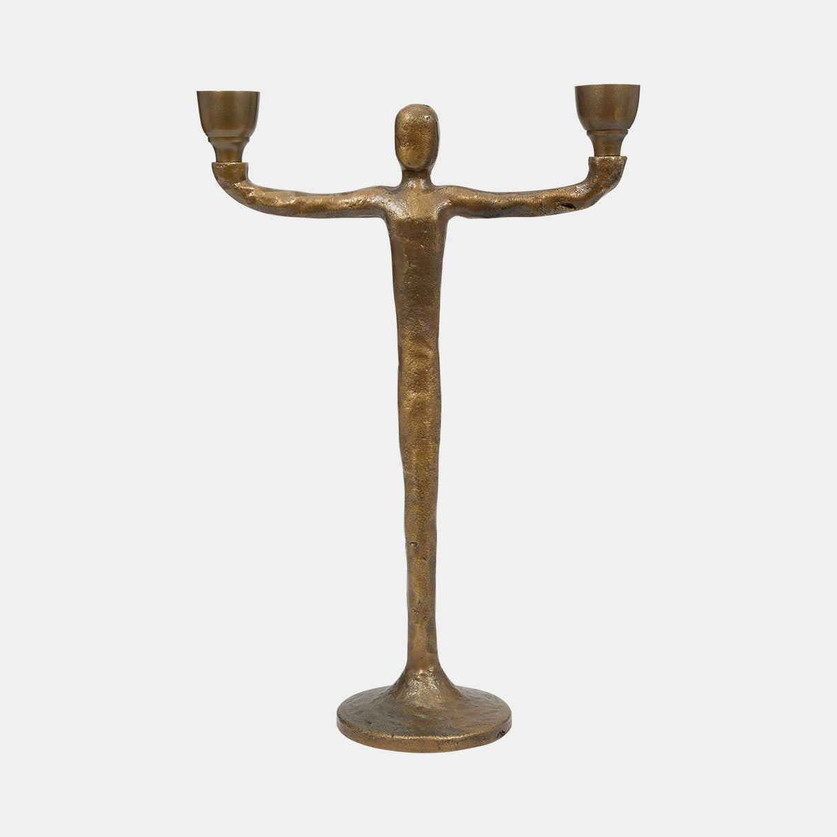 Metal, 15" 2 Taper Candelabra, Gold