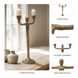 Metal, 15" 2 Taper Candelabra, Gold