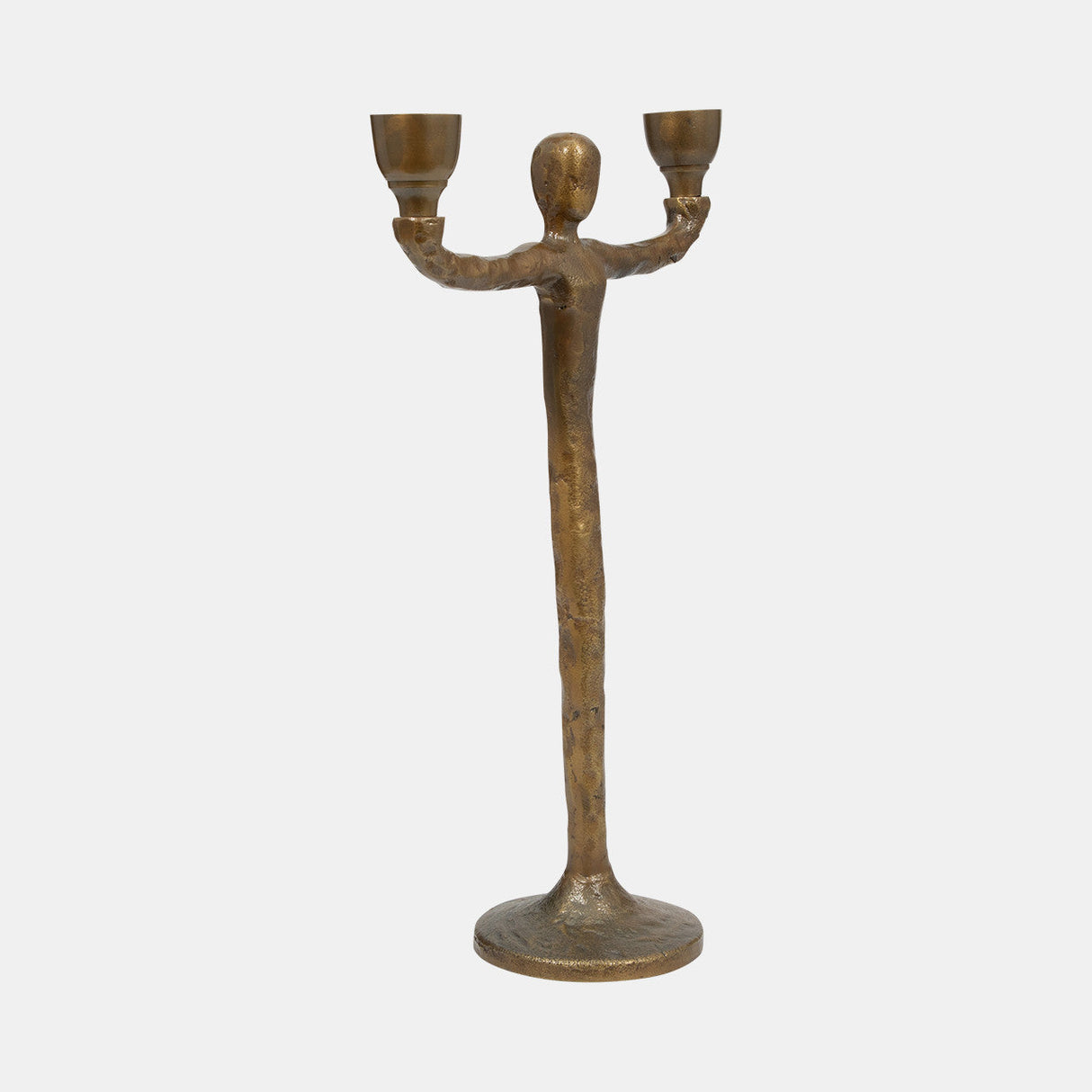 Metal, 15" 2 Taper Candelabra, Gold