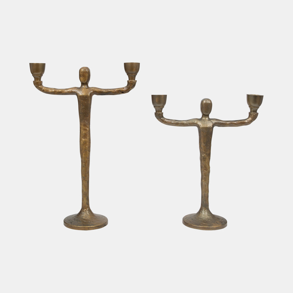 Metal, 15" 2 Taper Candelabra, Gold