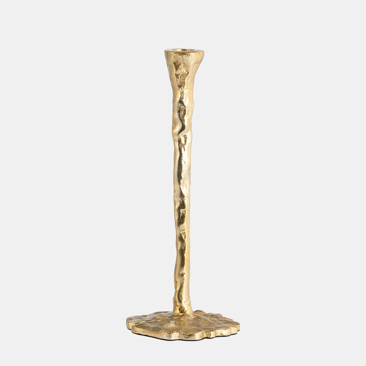 Metal, 15" Forged Taper Candleholder, Gold