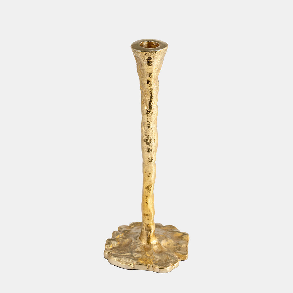 Metal, 15" Forged Taper Candleholder, Gold