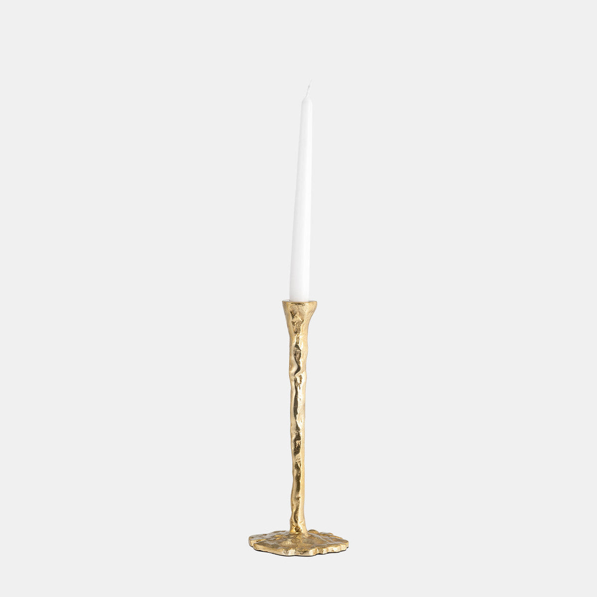 Metal, 15" Forged Taper Candleholder, Gold