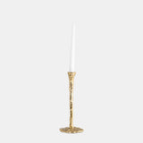 Metal, 15" Forged Taper Candleholder, Gold