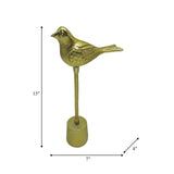 Metal, 15"h Bird On Base, Gold