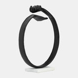 Metal,15" Hand Ring On Base Sculpt ,black/white