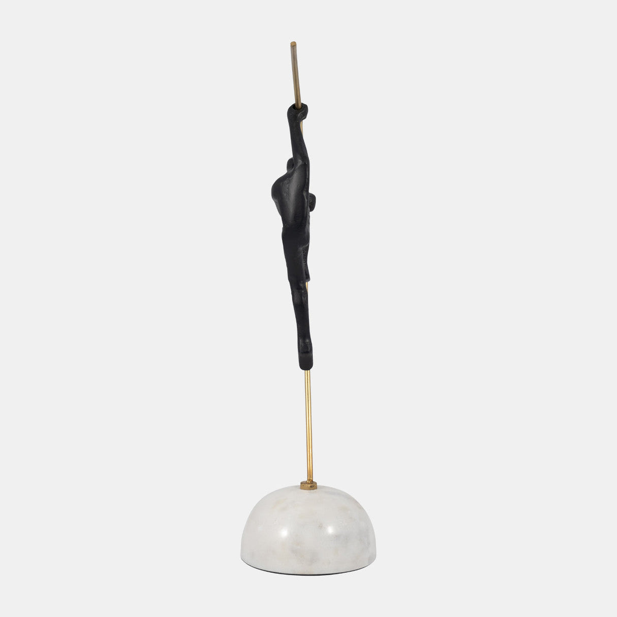 Metal, 16" Gymnast On Pole, Black/gold