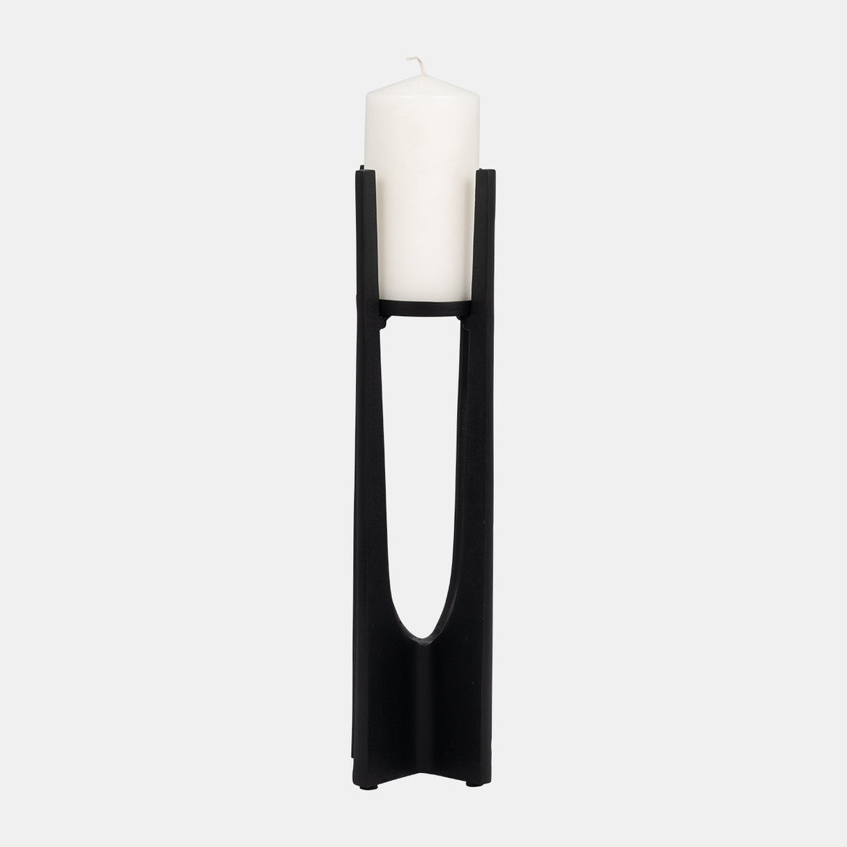 Metal, 16" Pillar Candle Holder, Black