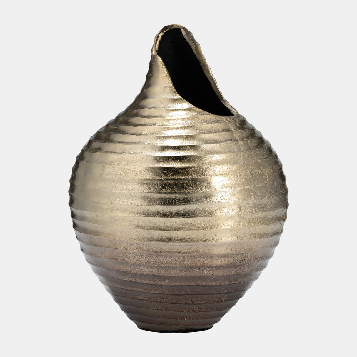 Metal,16",shell Like Vase,gold