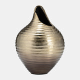 Metal,16",shell Like Vase,gold