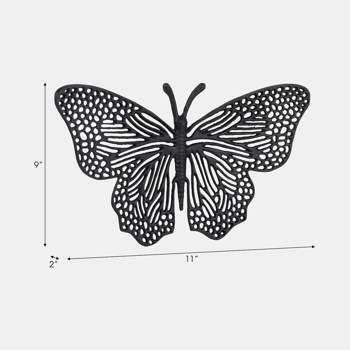 Metal, 16" Wall Butterfly, Black