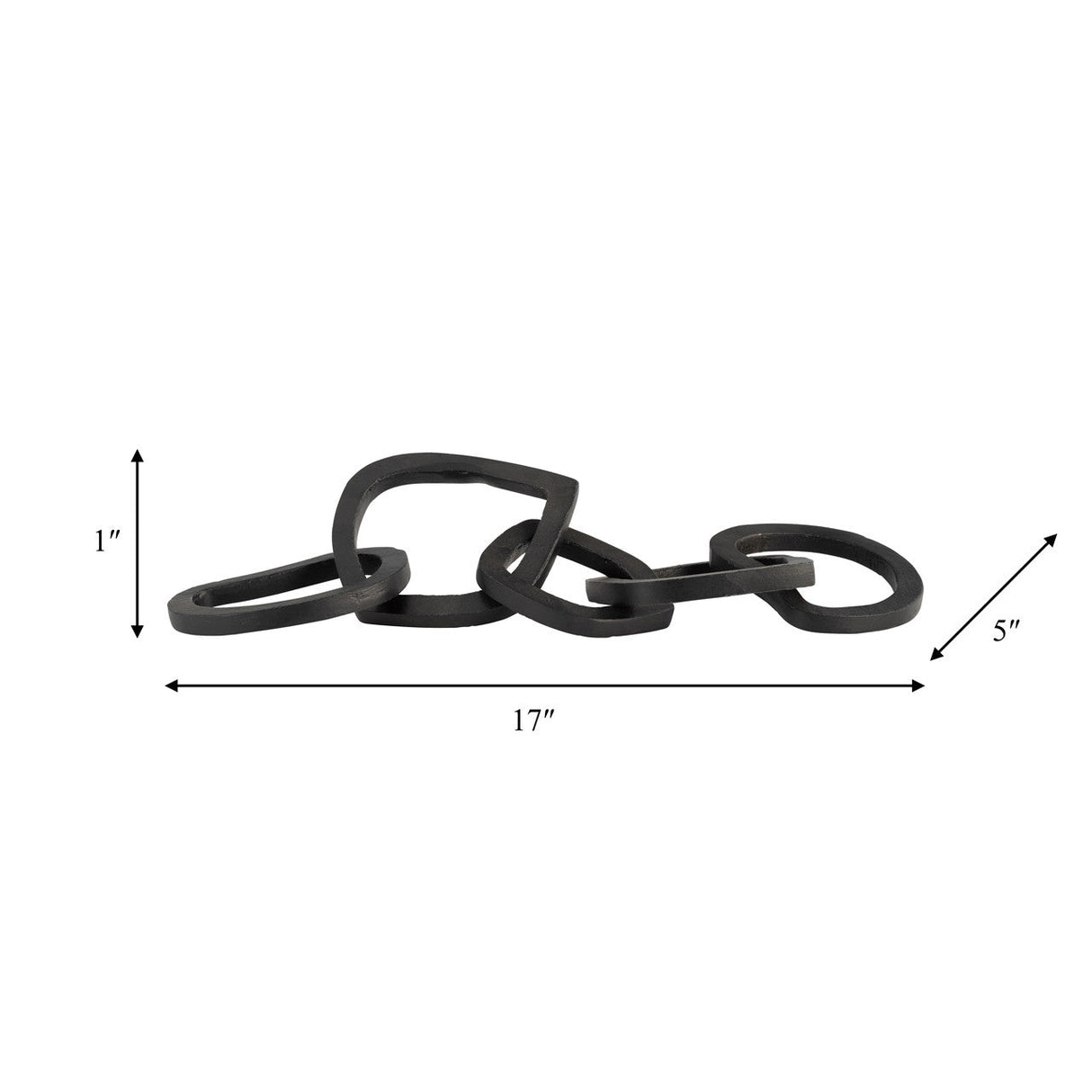 Metal, 17" 5-link Chains, Black