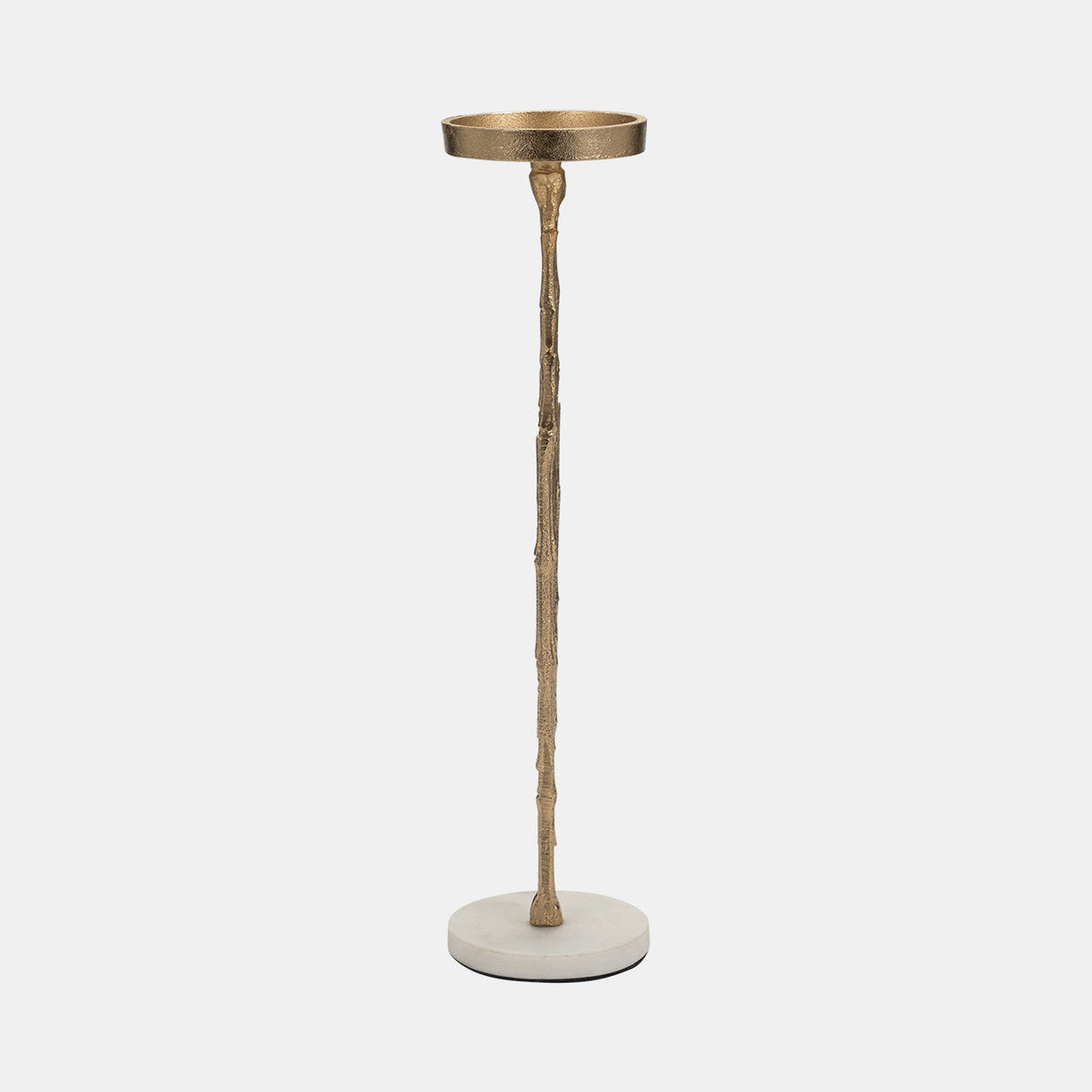 Metal, 17" Contemporary Candle Holder, Gold