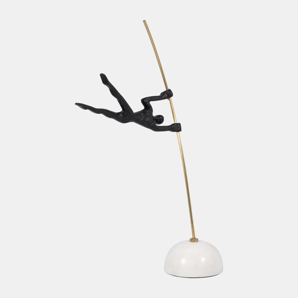 Metal, 17" Gymnast On Pole, Black/gold