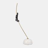 Metal, 17" Gymnast On Pole, Black/gold