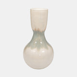 Metal, 18" Bulbous Vase, Pearl