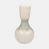 Metal, 18" Bulbous Vase, Pearl