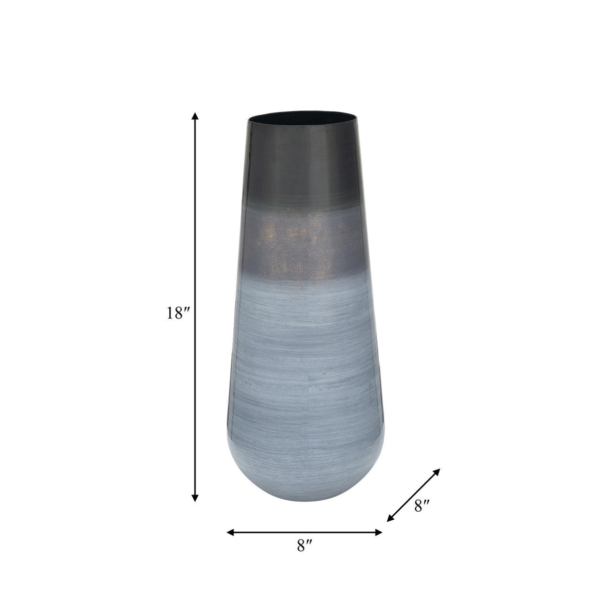 Metal 18"h Alabastron Vase, Multi