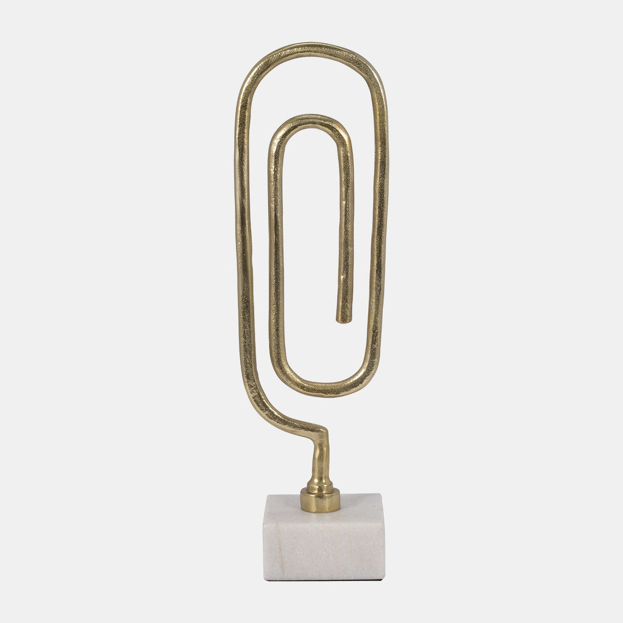 Metal, 18" Paper Clip Sculpture, Gold