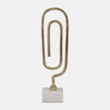 Metal, 18" Paper Clip Sculpture, Gold