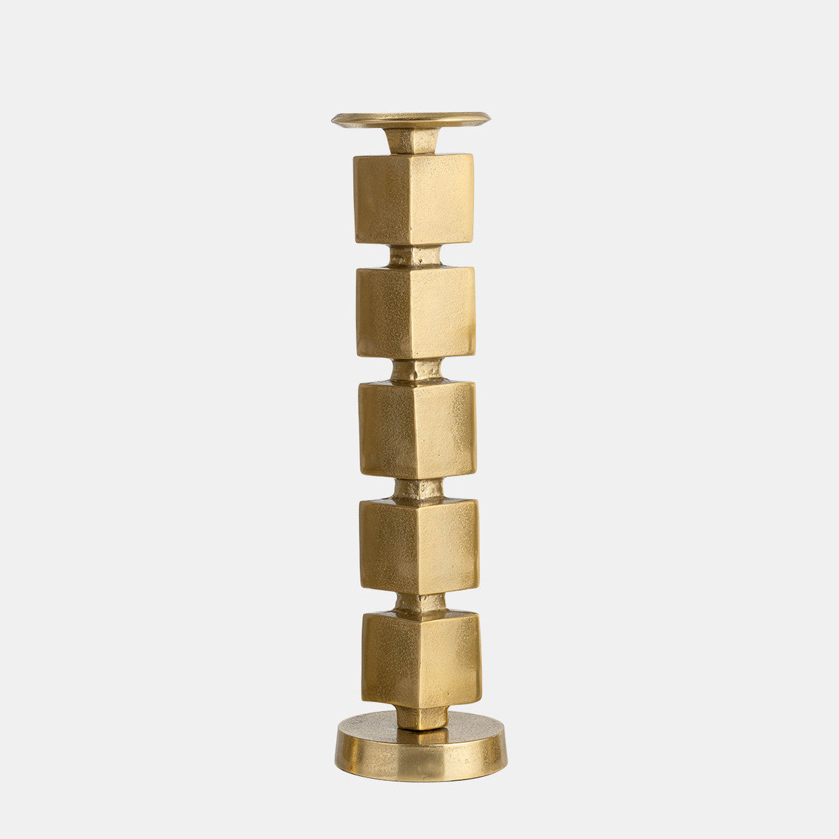 Metal, 18" Stacked Cubes Candleholder, Gold