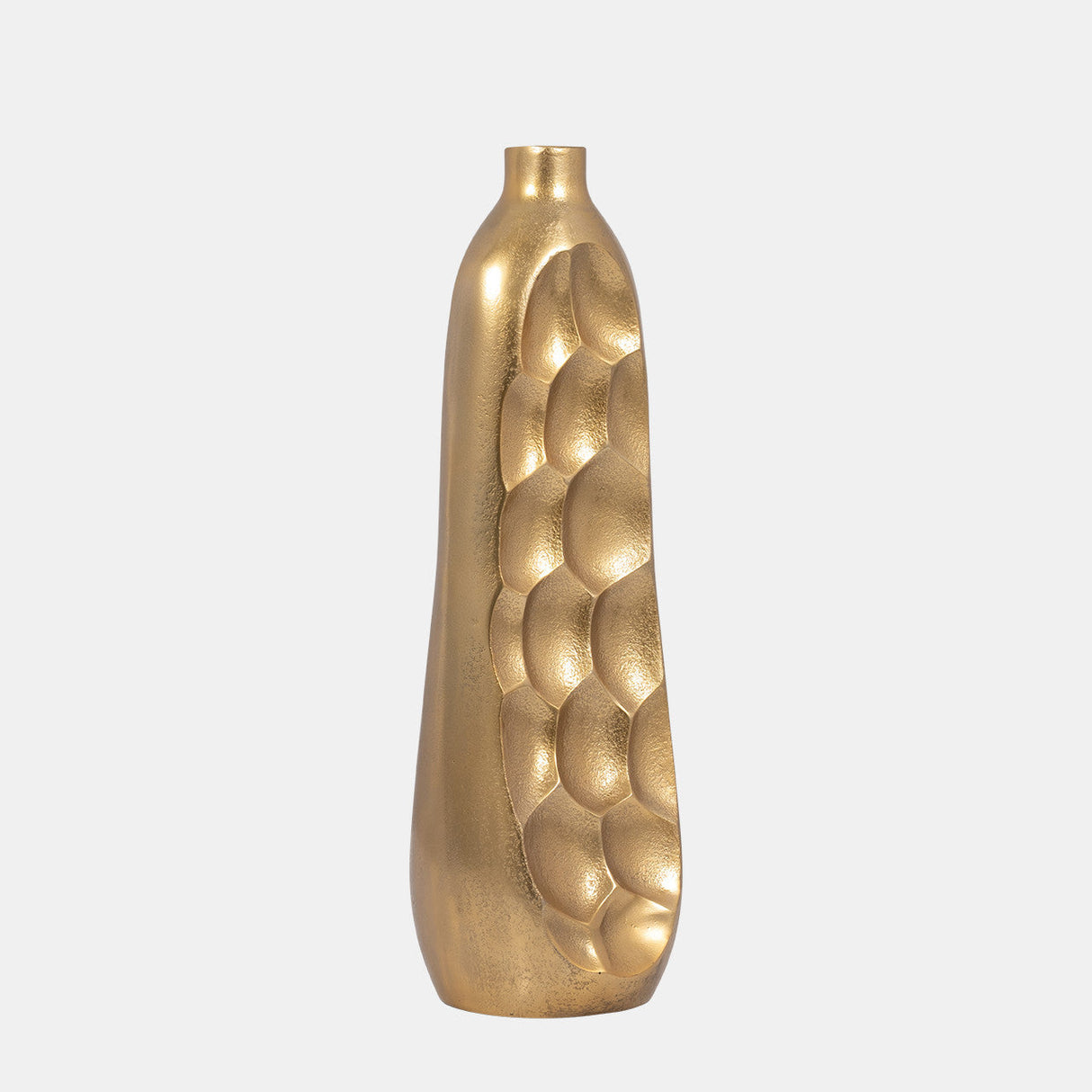 Metal, 19" Cut-out Vase, Gold