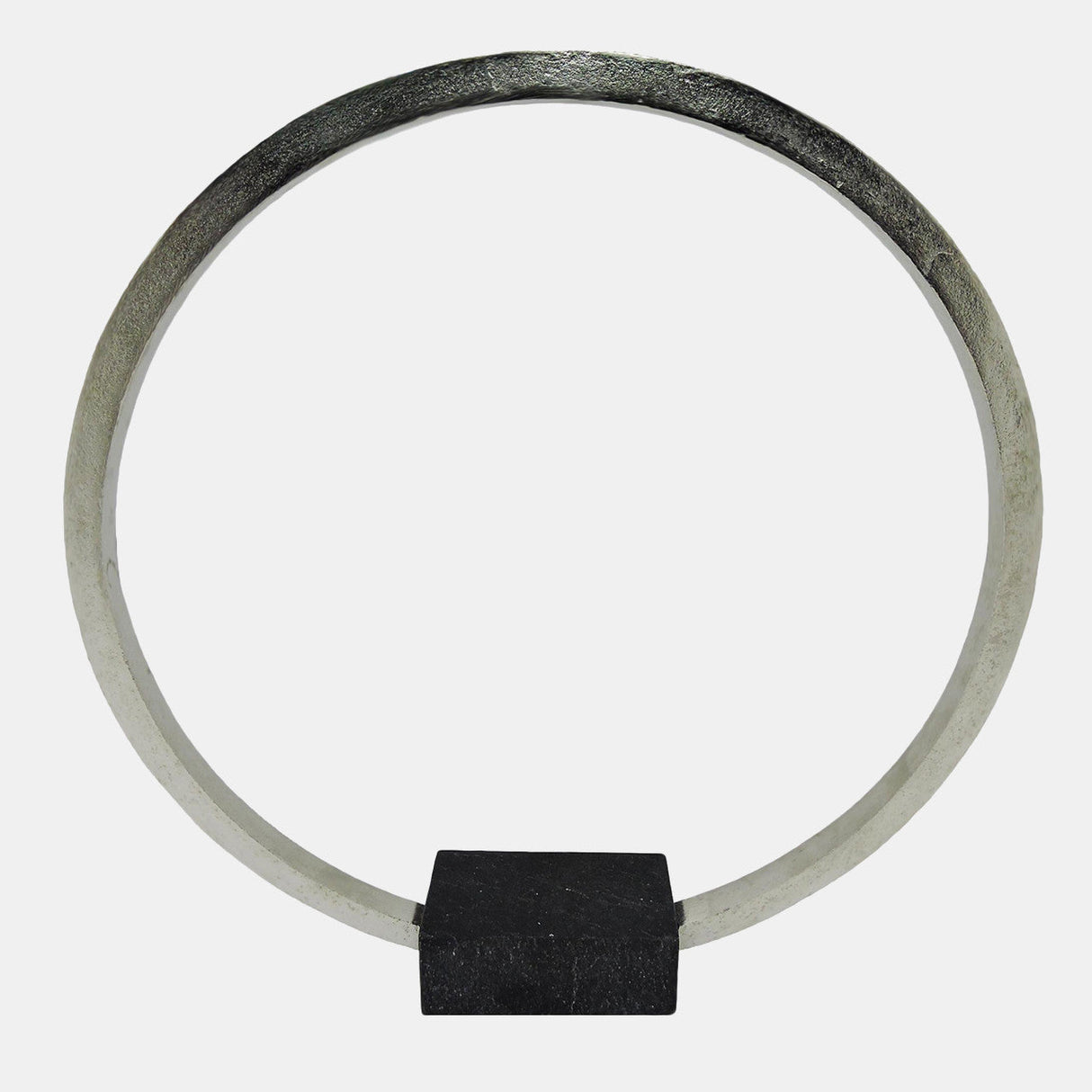 Metal,19",standing Ring W/base ,nickel/black