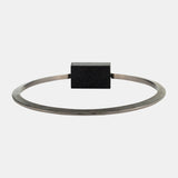 Metal,19",standing Ring W/base ,nickel/black