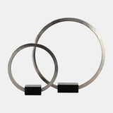 Metal,19",standing Ring W/base ,nickel/black