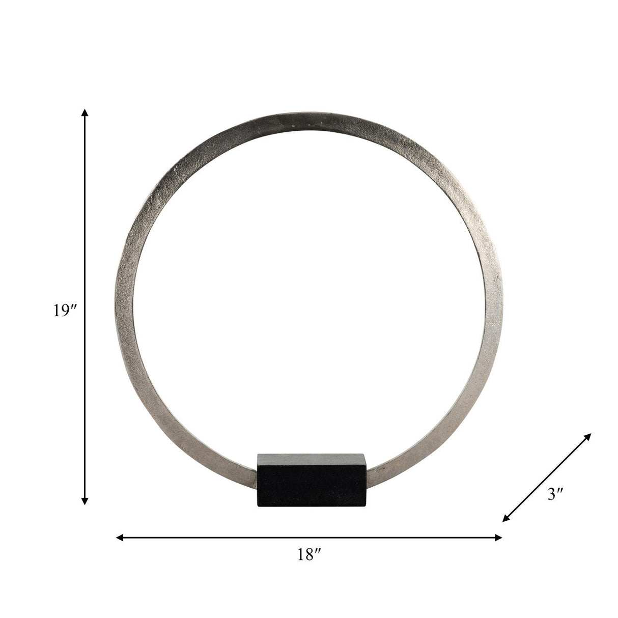 Metal,19",standing Ring W/base ,nickel/black