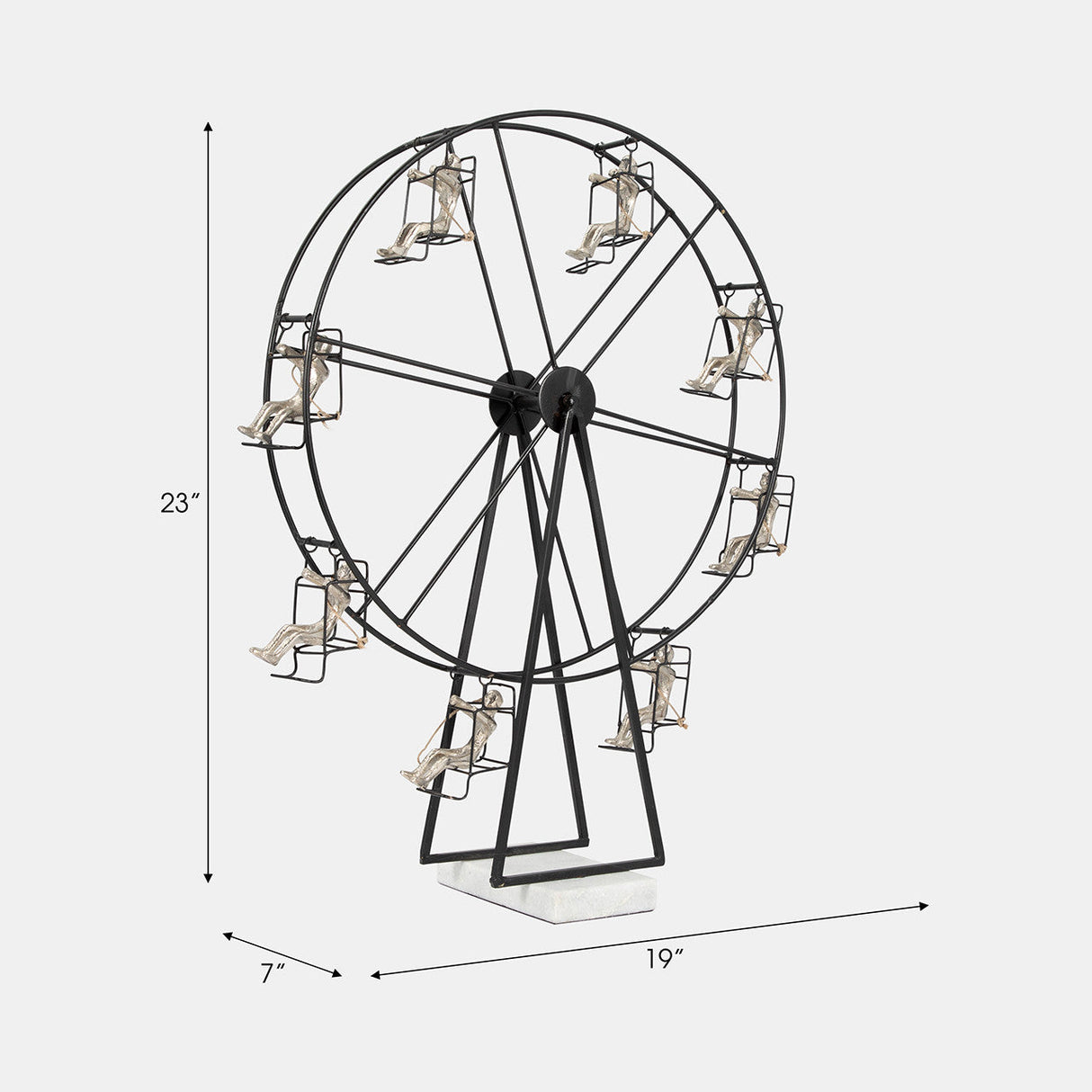 Metal, 23" Ferris Wheel, Black