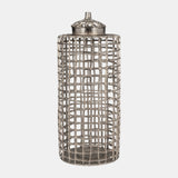 Metal, 23" Lidded Jar, Silver