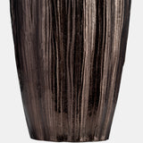 Metal, 24"h, Abstract Ridged Vase,blk Nickel